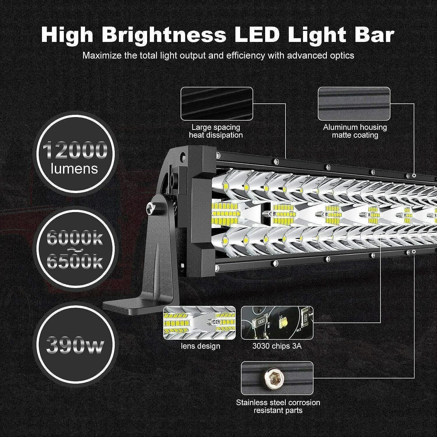 56cм 390w 9d led bar лед диоден бар прожектор дневна светлина ...