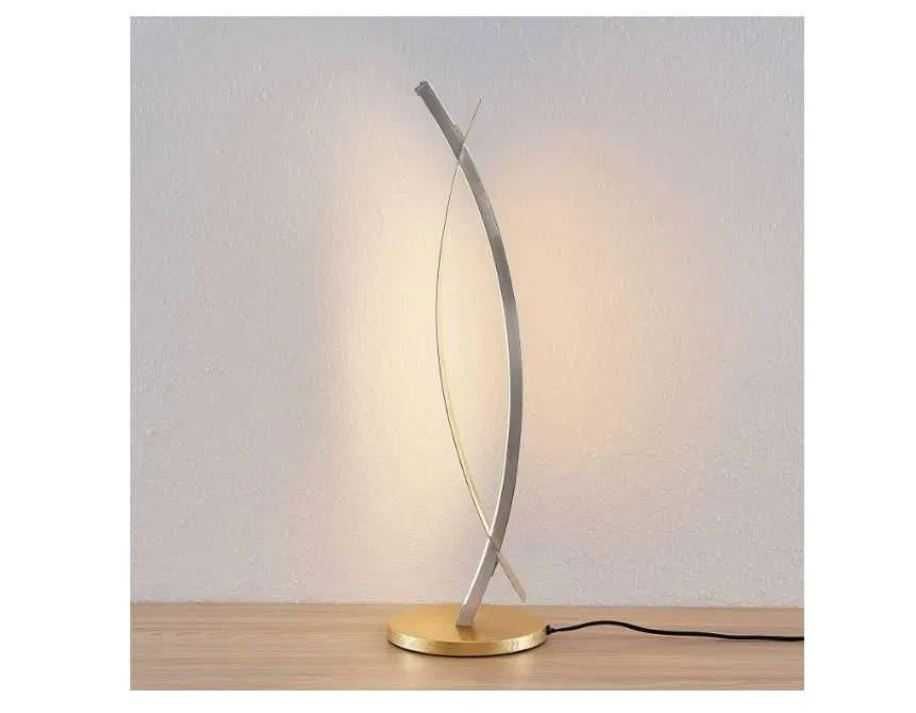 Lampa de masa LED Lucande Marija reglabila moderna in auriu din metal