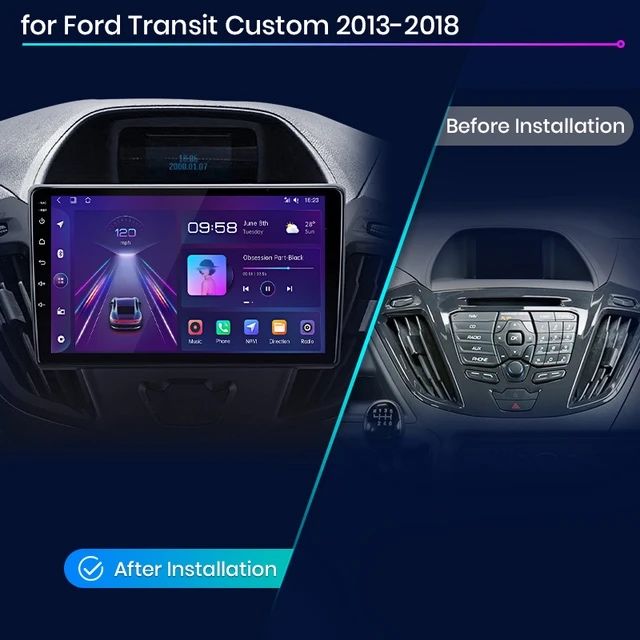 Navigatie Android Ford Transit Custom Carplay Android Auto Waze