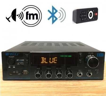 Amplificator audio 2 X 80W, Boxe pasive BT-1388, Bluetooth USB Statie