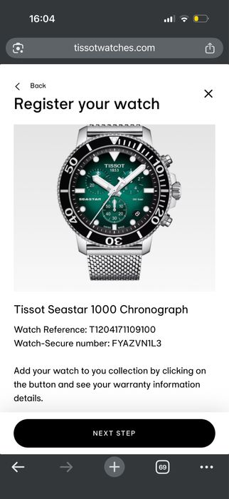 Ceas barbatesc Tissot Seastar nou, original