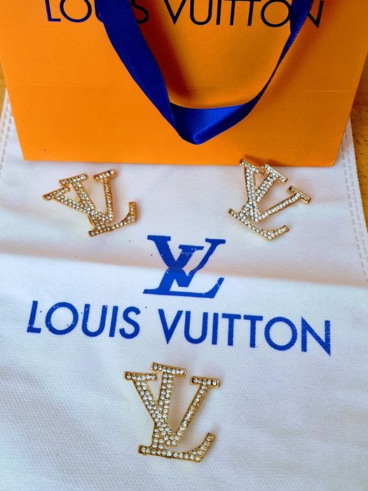 Broșe LV otel inoxidabil,strass