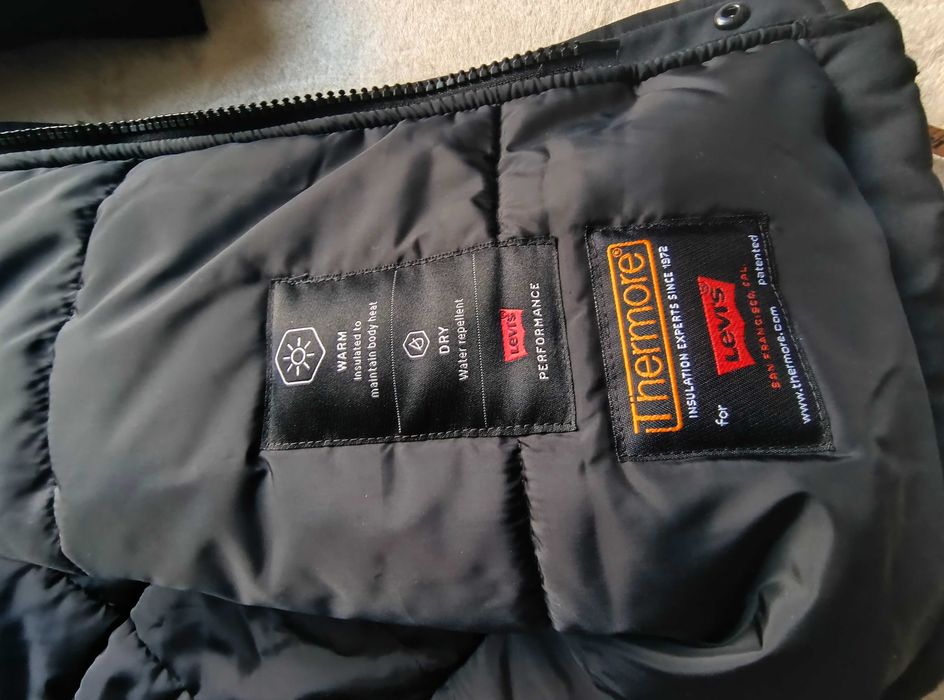 Мъжко яке Levis Parka, черно, Thermore Insulated с качулка Folsom