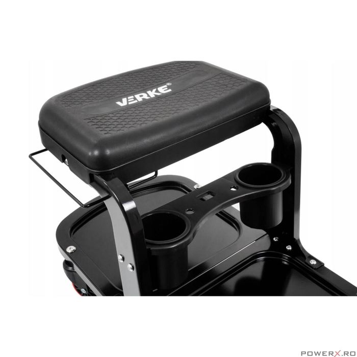 Taburet, scaun pentru atelier cu sertar si maner, 37x27cm 135kg, Verke