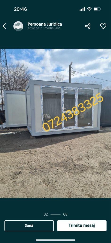 Vând containere diferite modele, birou, vestiar, grup sanitar, vitrina