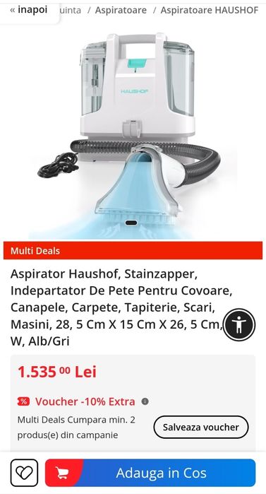 Aspirator injectie extractie tapiterie covoare saltele