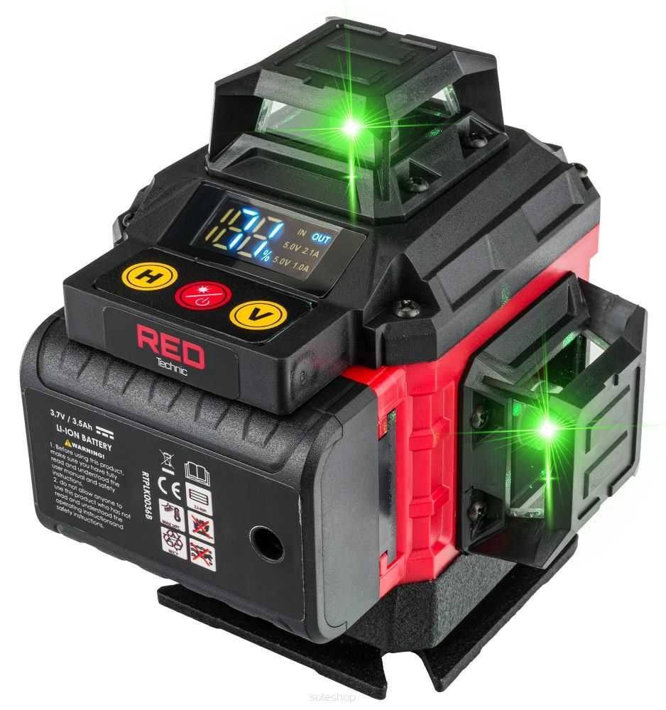 Nivela Laser 4D 360, Verde, Redtechnic RTPLK0036
