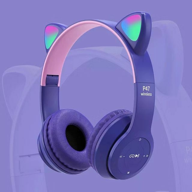 БЕПУЛ Доставка, детские наушники P47M Bluetooth,кошачьи ушки/ Cat ear