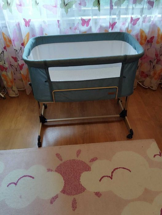 Бебешка мини кошара с падаща страна KikkaBoo - Amaris, Mint