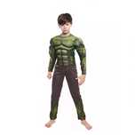 Costum Hulk cu muschi pentru copii, carnaval, marime 3-5 ani