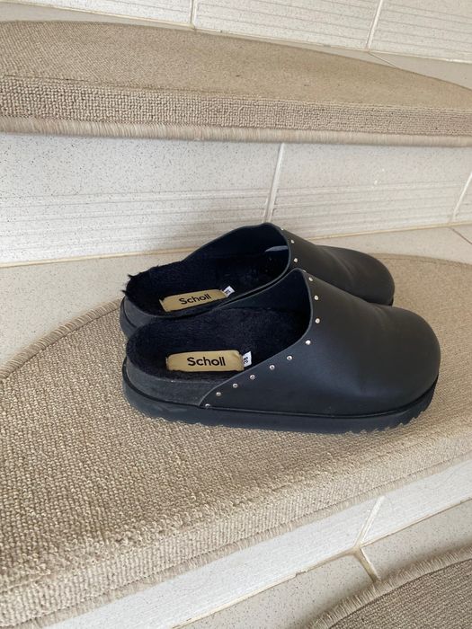 Scholl кожени чехли с косъм