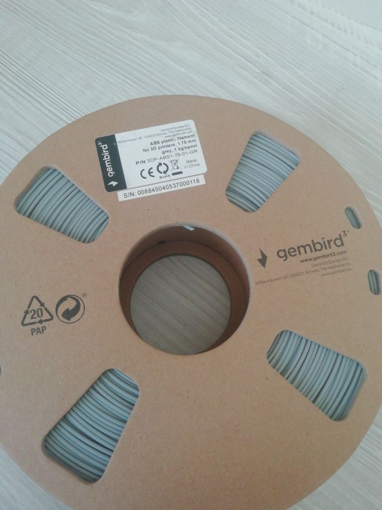 Filament pentru imprimare 3D gri tip ABS