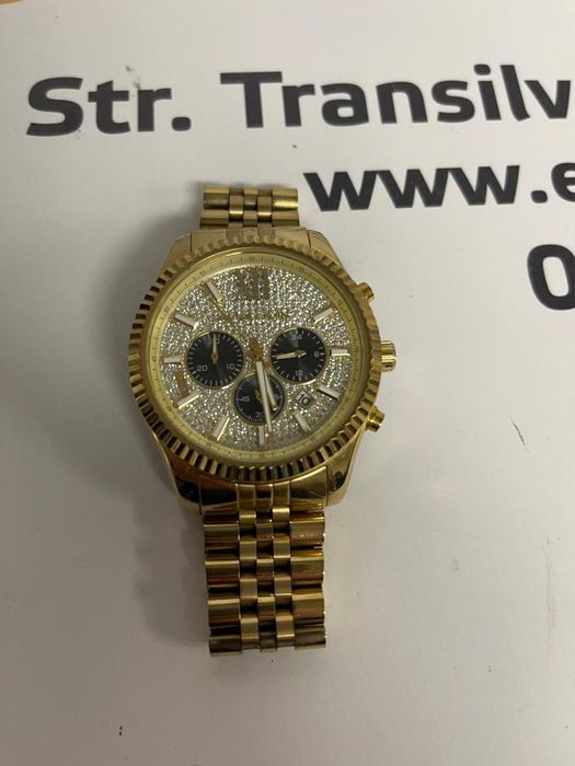 Ceas barbati, Michael Kors, 44x13mm, otel, cadran auriu -T-