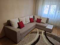 Colțar living/ sufragerie extensibil + taburet