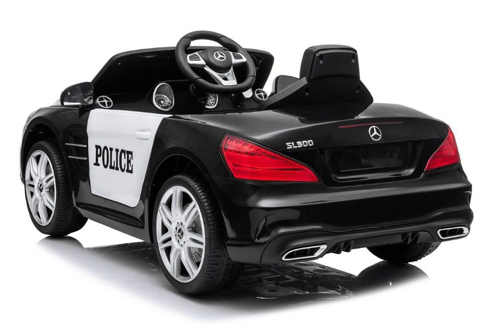 Masinuta electrica de politie Mercedes SL500 90W PREMIUM #Negru