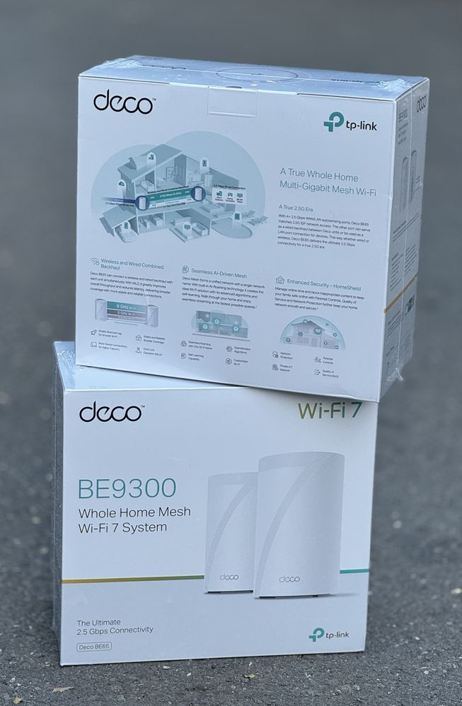 НОВО!!! Безжична Wi-fi Mesh система TP-Link Deco BE65, BE9300, 2 pack