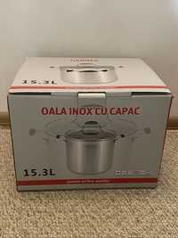 Oala inox cu capa 15.3 l