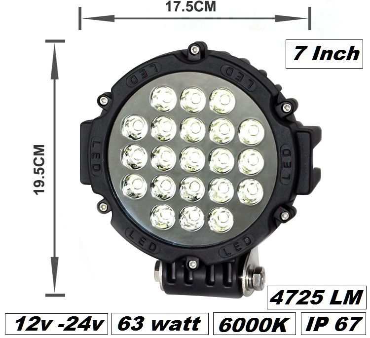 ХАЛОГЕН LED 63W-ER SPOT-пита (1бр.) черен 6000к CE RoHS