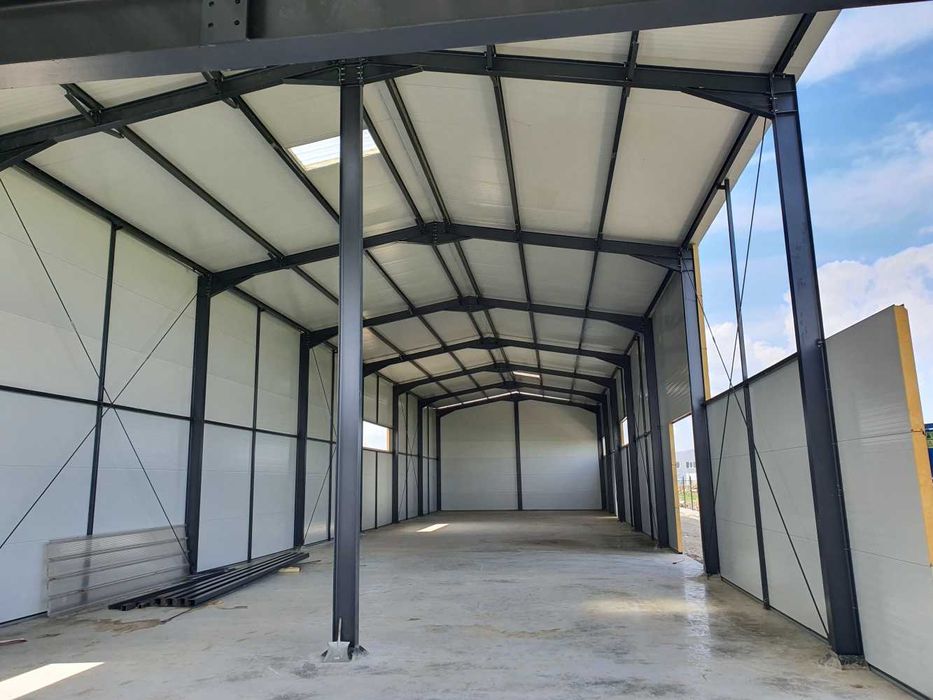 Vand și confecționez hale metalice diferite dimensiuni.