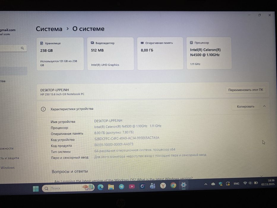 ARZON HP noutbuk holati YANGI