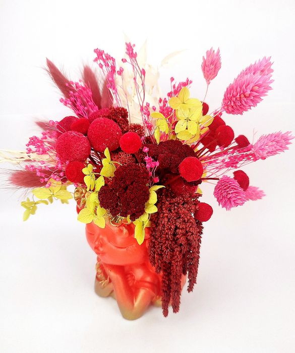 Minivază decorata cu flori criogenate