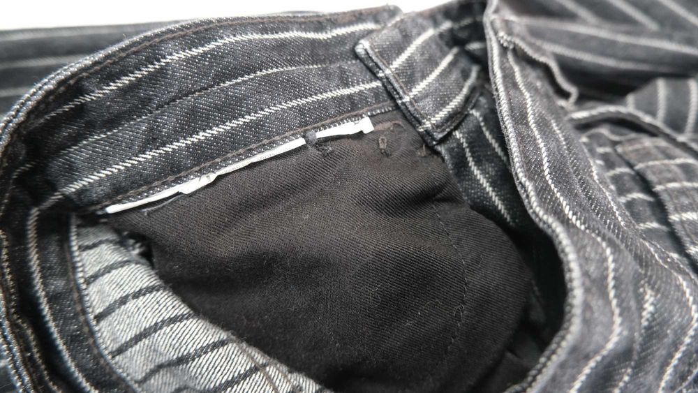 Blugi dama cu talie inalta Zara negri cu dungi albe marimea 34 ca NOI