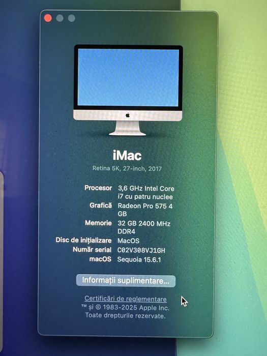 iMac 27" Apple iMac i7 7700 32GB 1TB SSD + 256GB M.2 SSD 5K Radeon PRO