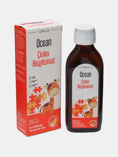 Ocean Цинк Бисглицинат для детей со вкусом банана, 150 мл