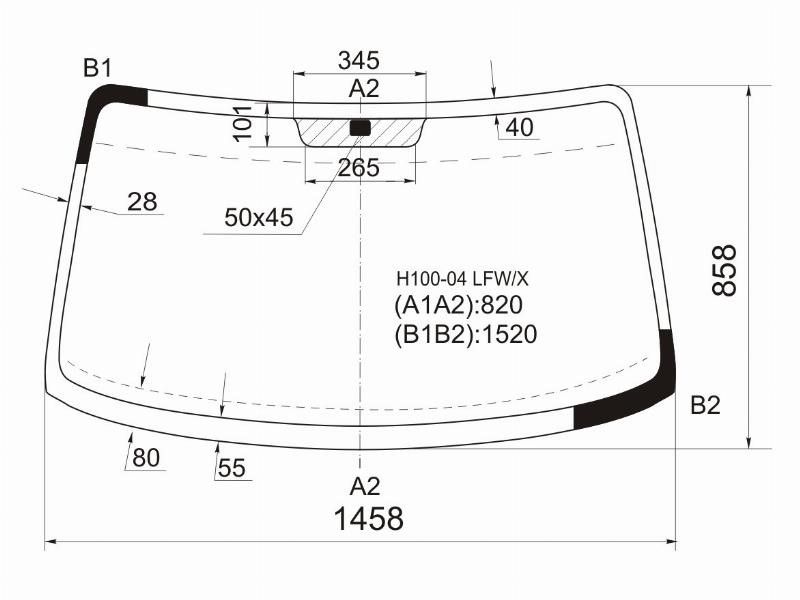 Стекло лобовое  Hyundai Porter