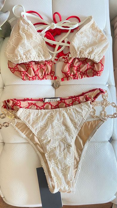 Бикини бански Гучи*Gucci technical gold chain