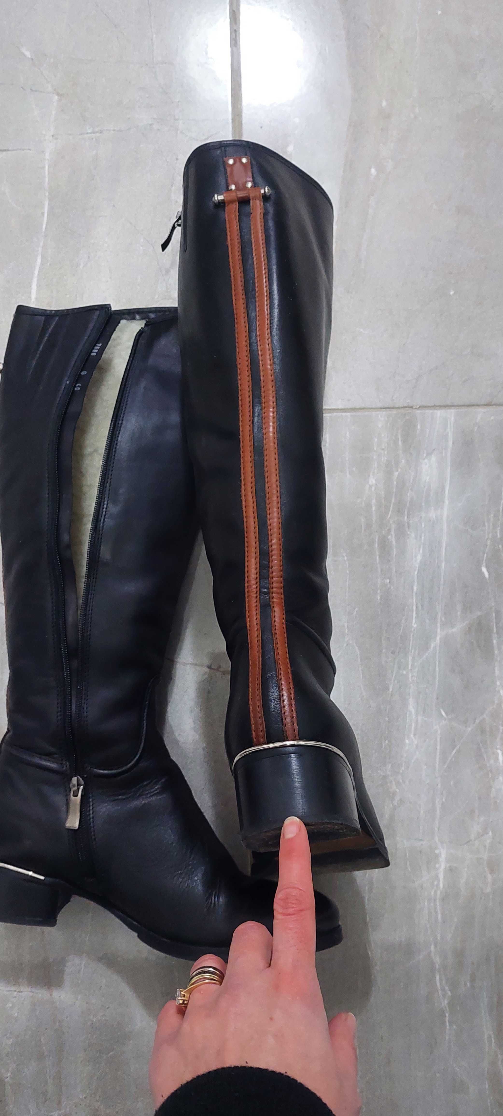 Cizme piele imblanite