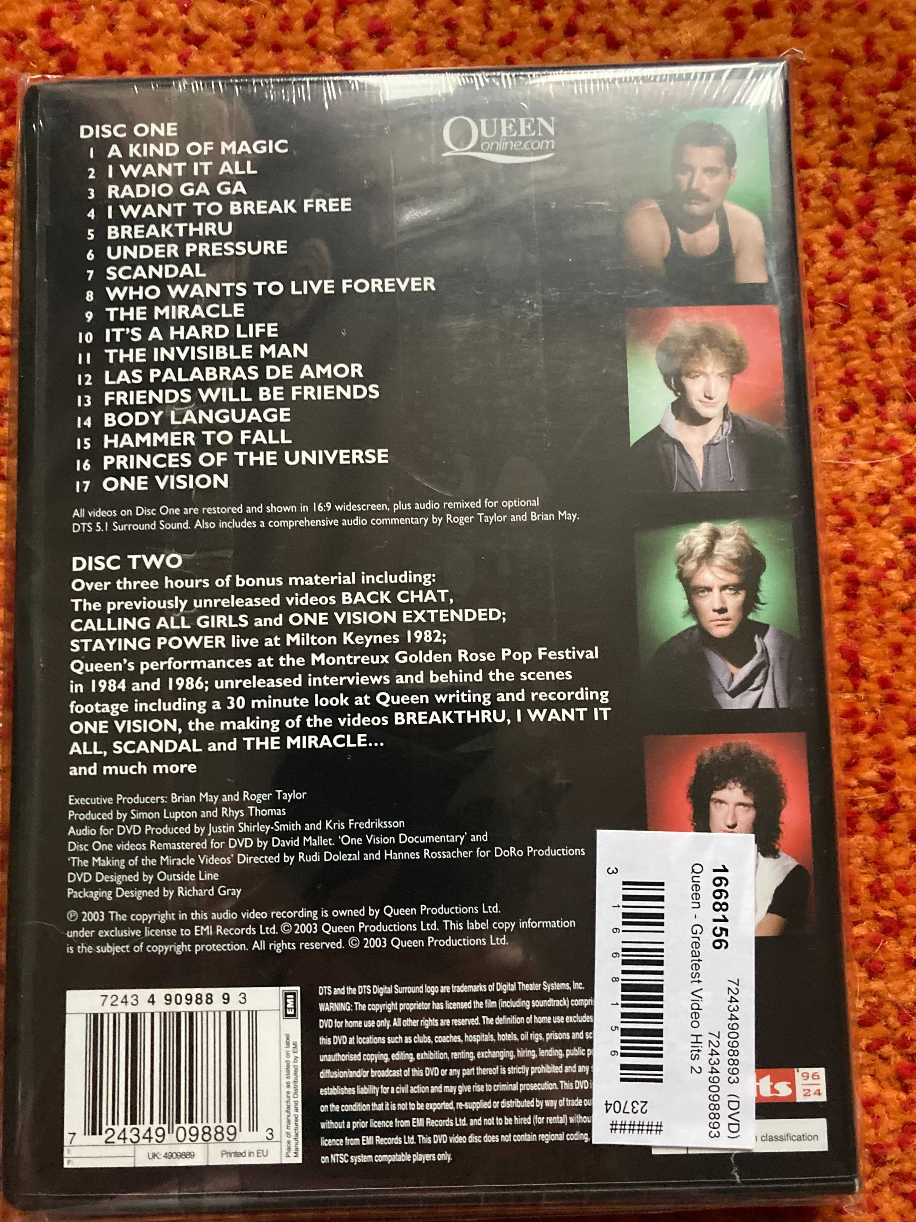 DVD Queen Greatest Hits 1 si 2 - video + documentare