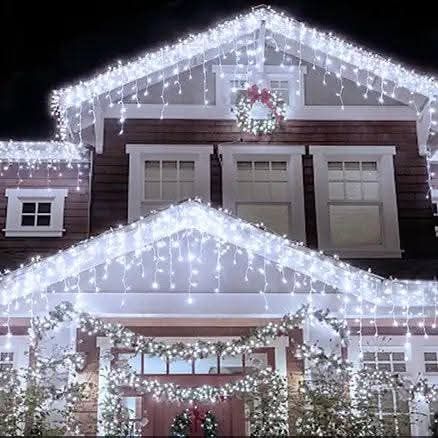 25Метра Висящи Коледни Лампи Тип ЗАВЕСА Екстериор/ Интериор Влагоу