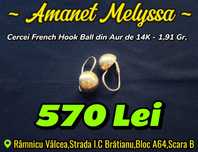 Cercei French Hook Ball din Aur de 14K - 1,91 Gr,