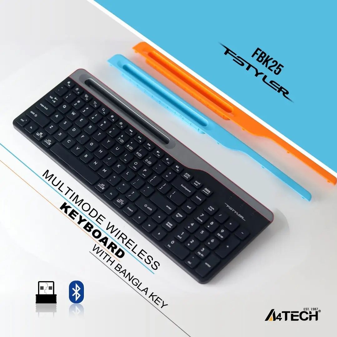 Русская Раскладка! Bluetooth/Беспроводная Клавиатура  A4tech FBK25