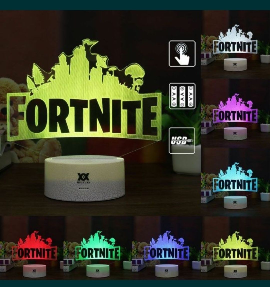 Fortnite 3D LED нощна лампа Форнайт фортнаит ЛЕД лампа fortnait