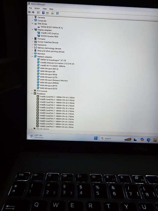 Laptop Dell Precision 3551/ i7-10850H/512gb ssd/ Nvidia Quadro P620