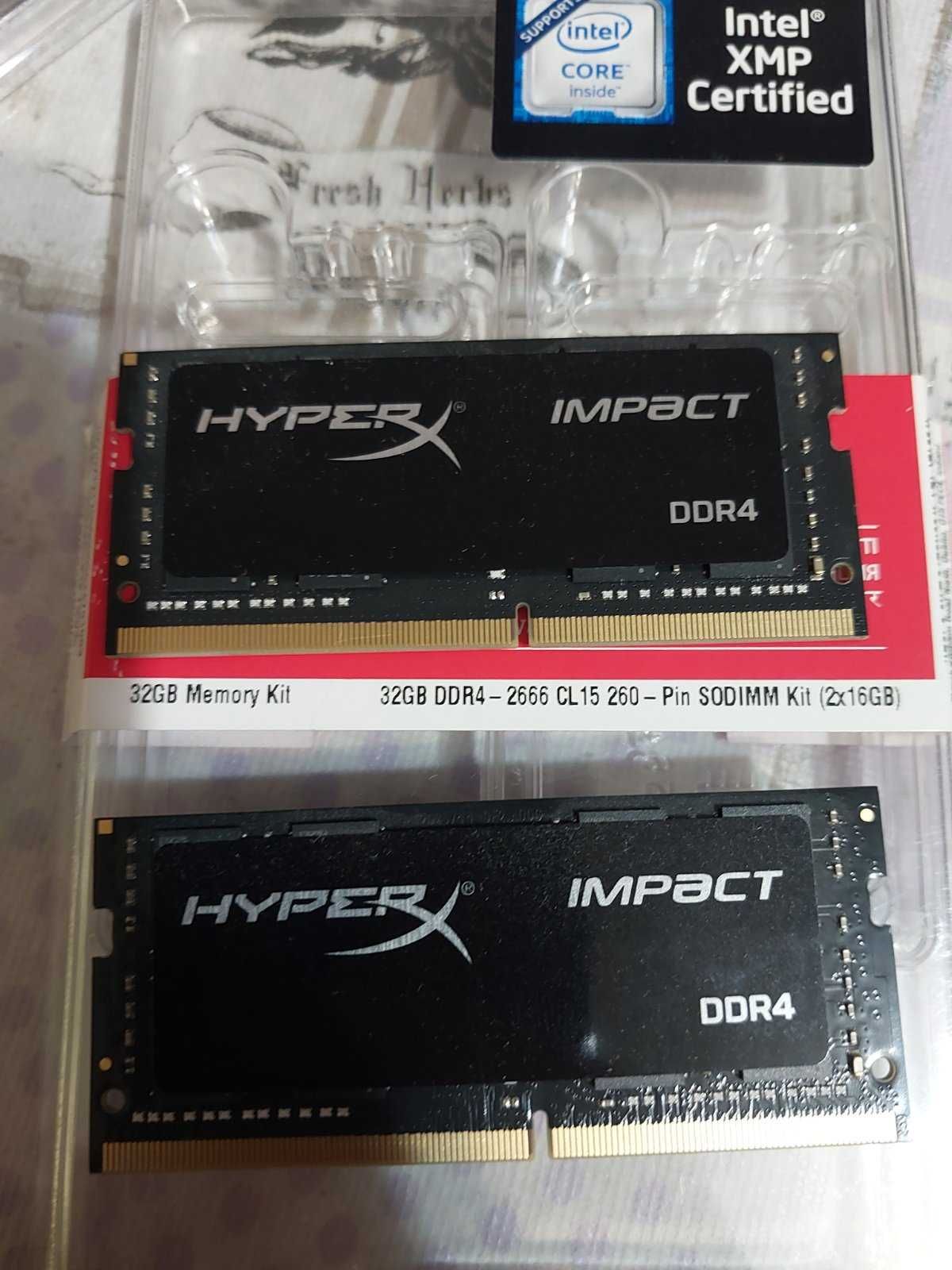 32GB DDR4 Corsair, HyperX, 2666Mhz, 2400Mhz - SODIMM (за лаптоп)