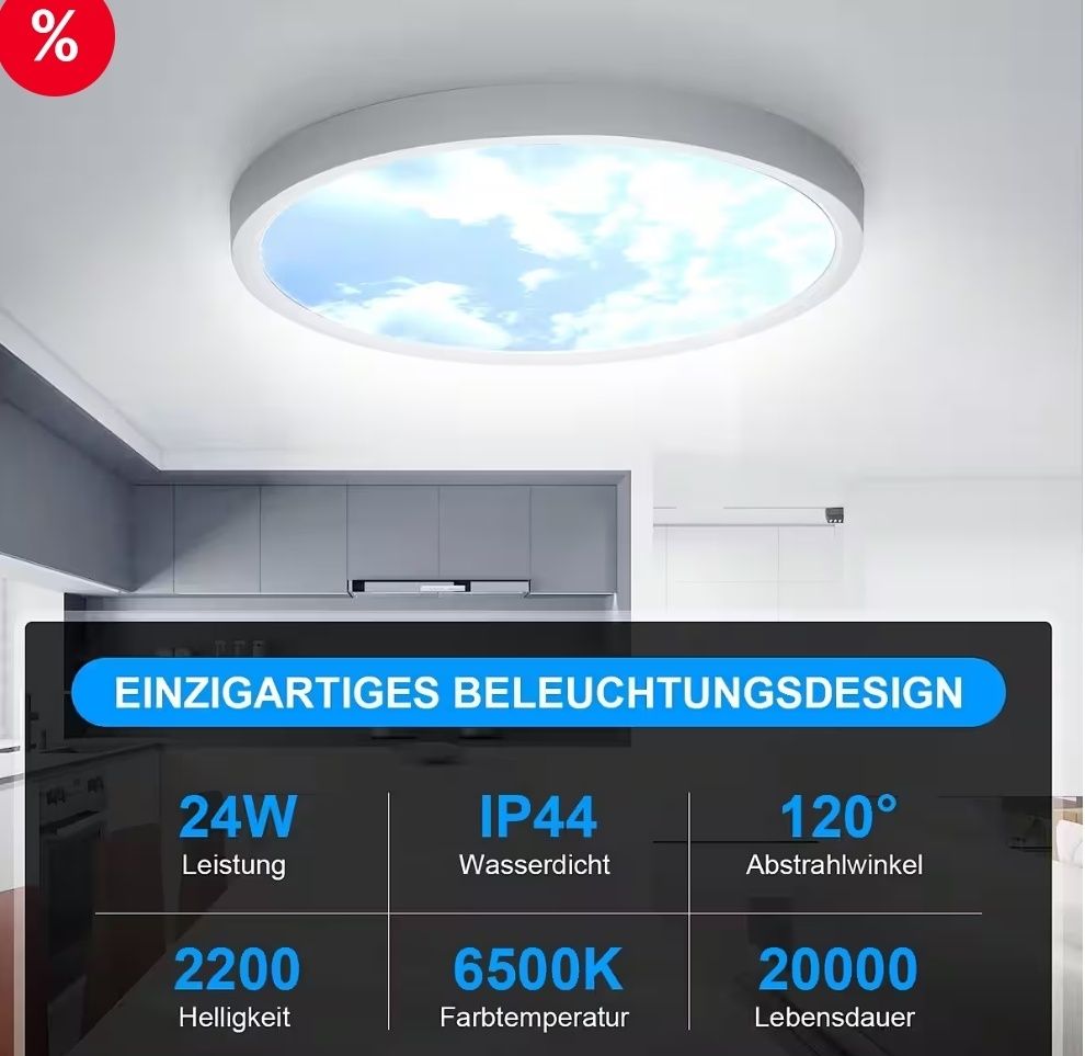 Plafoniera LED  cer albastru si nori