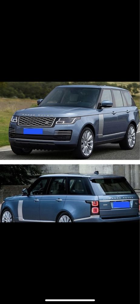 Set litere scris gri crom negru emblema capota  Land Rover Range Sport