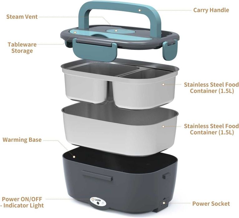 Электрический подогреватель еды для ланч-боксов с быстрым нагревом