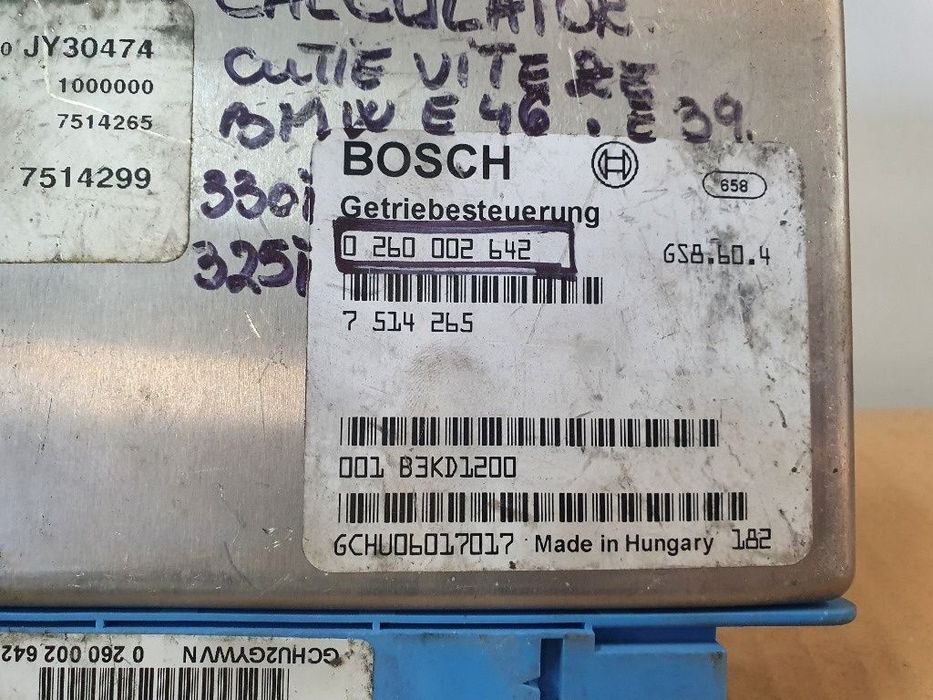 Calculator cutie viteza automata BMW 5 E39 1995 - 2003 3.0 530 d M57 D30 (306D1) BOSCH 0260002642 7514265