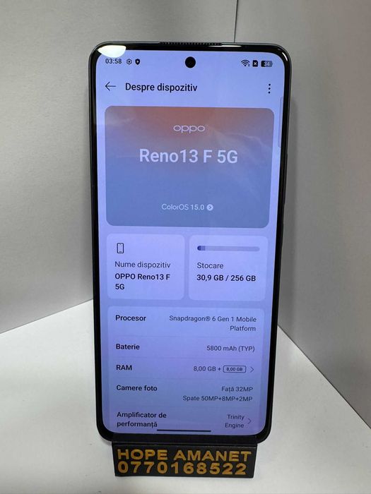 Hope Amanet P1/ Oppo Reno 13F, 256 stocare, 8GB ram