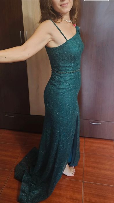 Rochie elegantă,  culoarea verde smarald