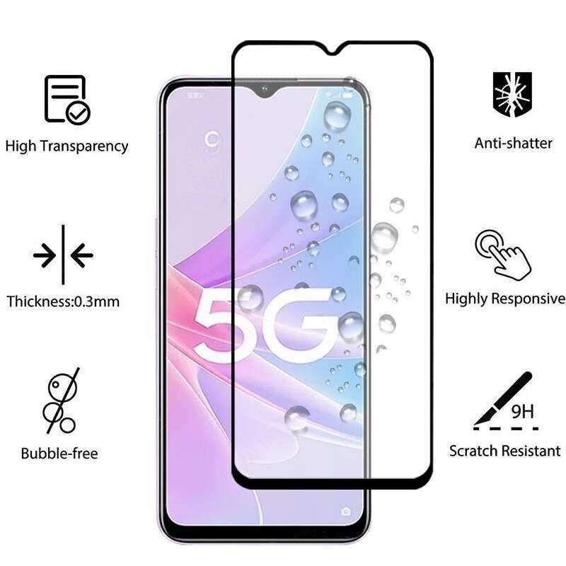 Folie sticla 20D FULL GLUE pentru Oppo A16 , A17 , A78 4G / A78 5G