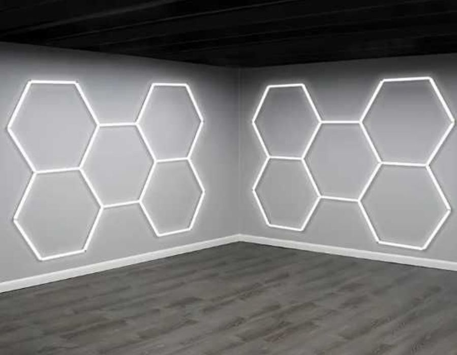 Kit 5 Hexagoane HoneyComb iluminat Garaj Detailing Service Frizerie