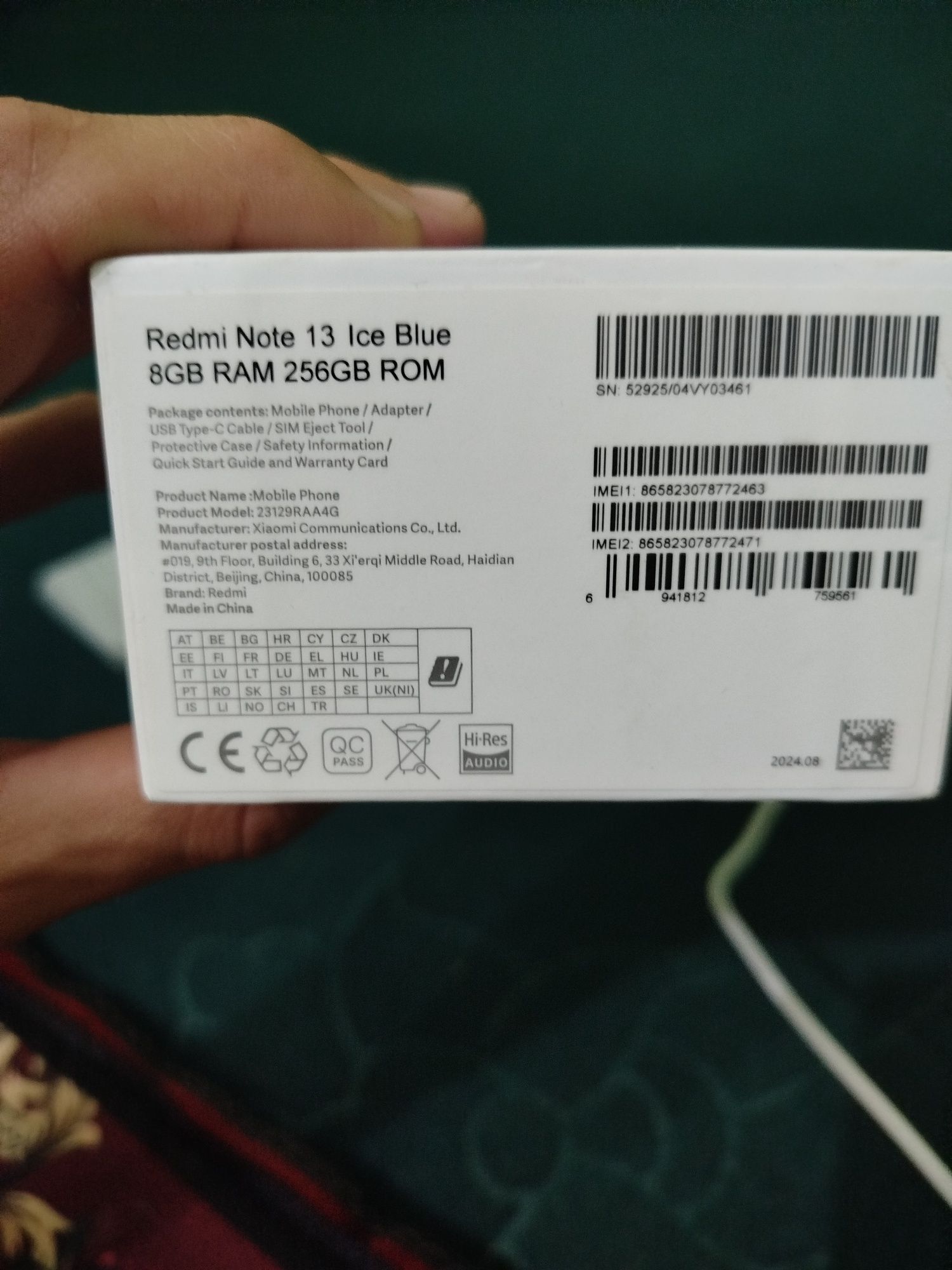 Redmi note 13 256 xotira