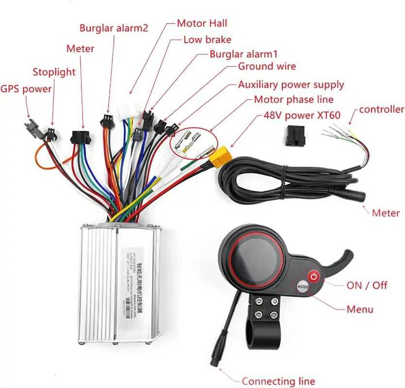 Kit Controller + display trotineta bicicleta electrica 48V 500W 1000W