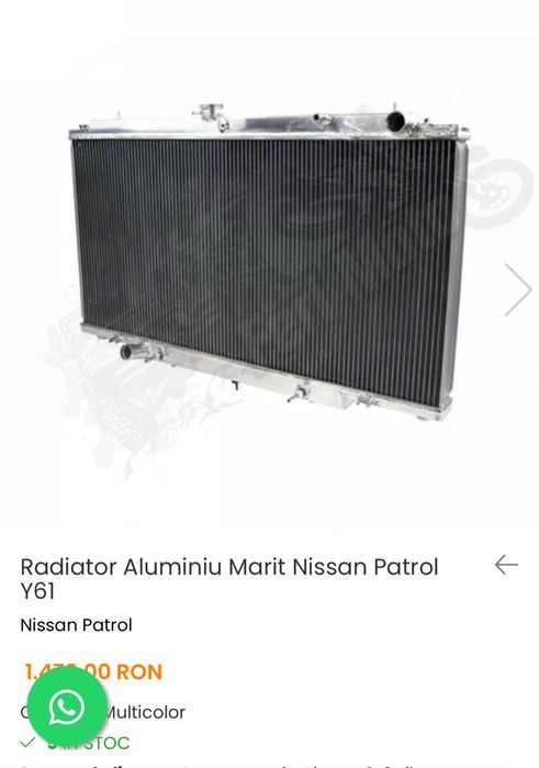 Radiator apă aluminiu mărit Nissan Patrol y60 y61