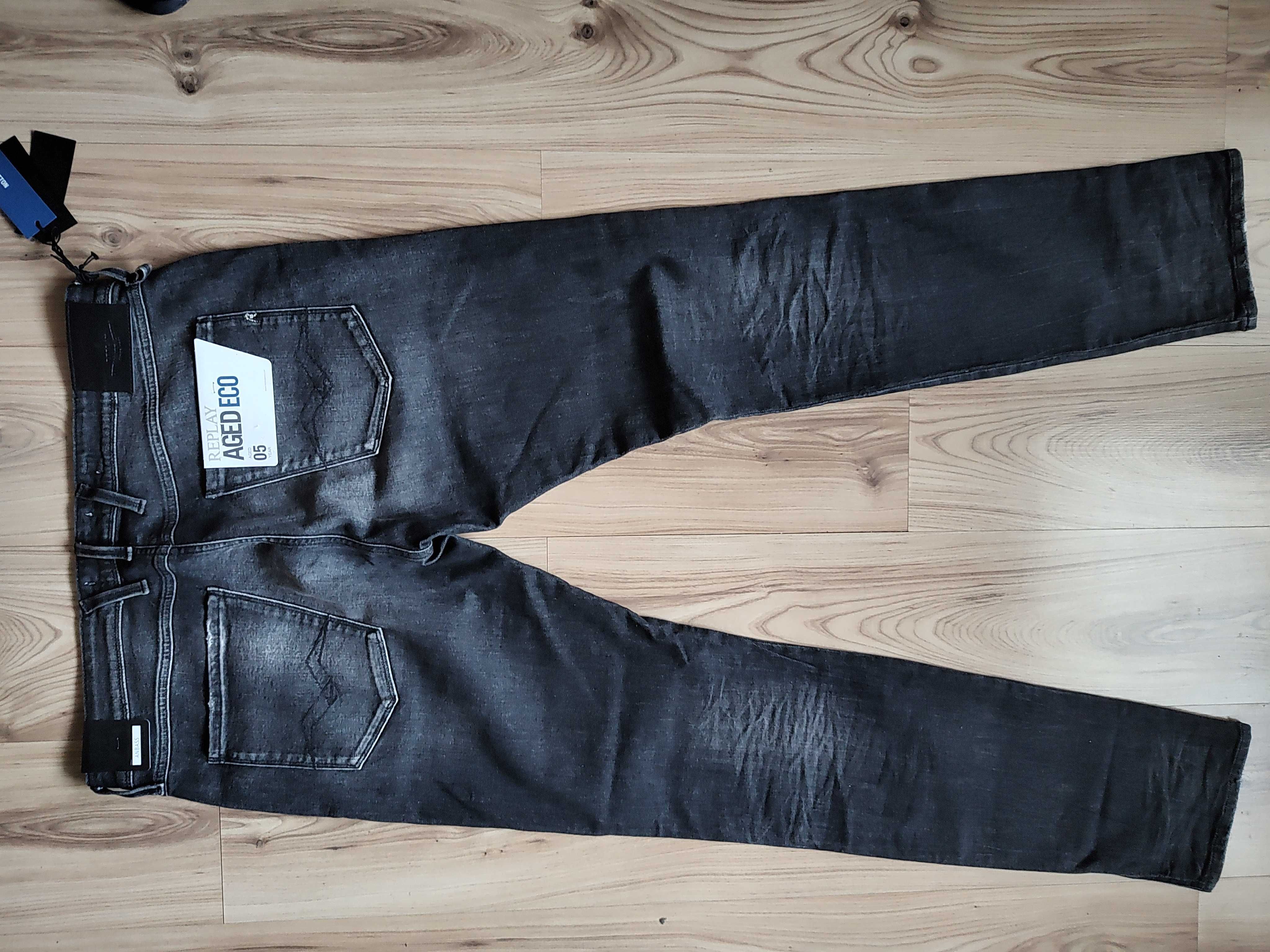 дънки REPLAY Anbass Slim-Fit Aged Jeans Power Stretch - W38/36L